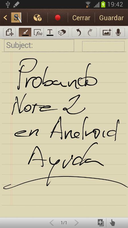 Galaxy Note 2 prueba