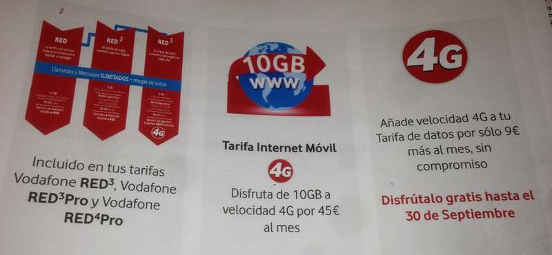 Oferta comercial Vodafone 4G