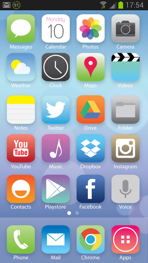 Android apariencia iOS 7
