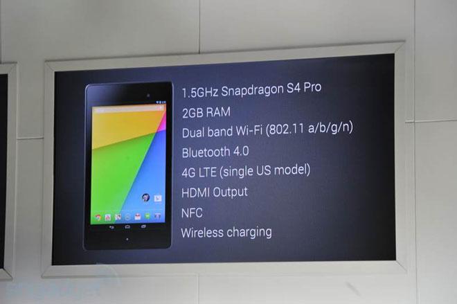 Nexus 7 especificaciones técnicas