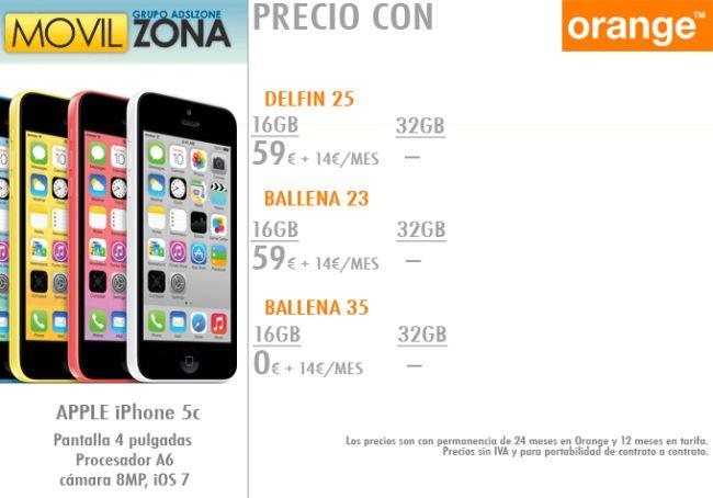 Precios Orange iPhone 5c