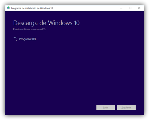 proceso descarga windows 10