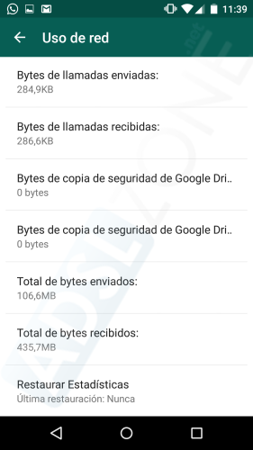WhatsApp opción copia Google Drive