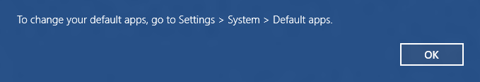 Aviso cambiar por defecto Windows 10