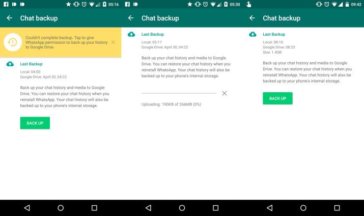 Copia Google Drive mensajes WhatsApp