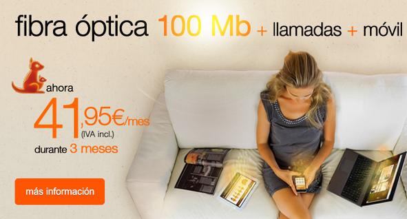 Fibra optica Orange 100 Mb