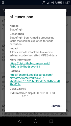 VTS for Android - descripción de vulnerabilidades