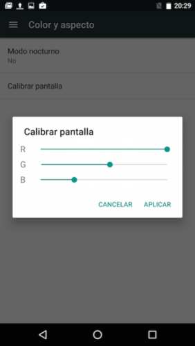 Calibrar color Android N