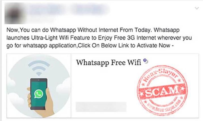 Estafa WiFi gratis WhatsApp
