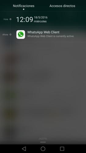 Notificación WhatsApp Web
