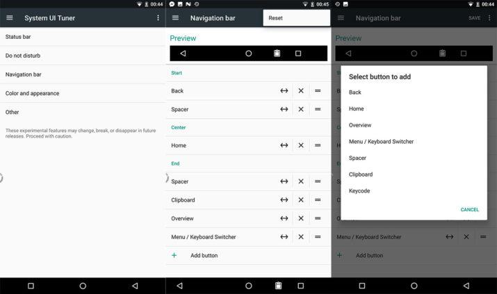 Android 7.0 barra de navegacion