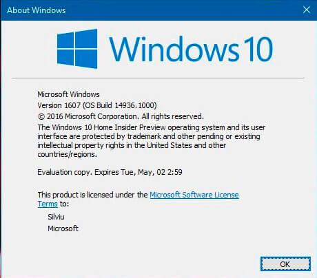 fecha caducidad build Windows 10