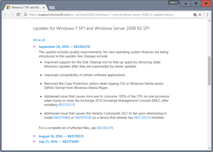 actualizaciones Windows 7 y 8