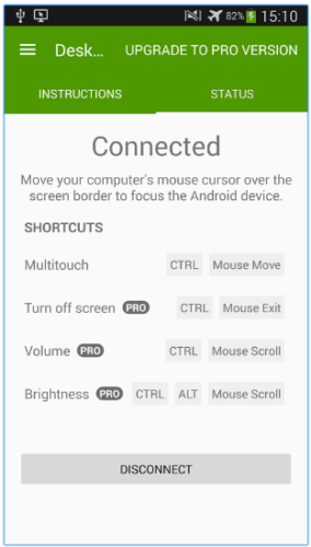 deskdock controlar tu móvil Android con el teclado y ratón