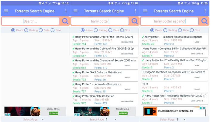 App Android Torrent search engine