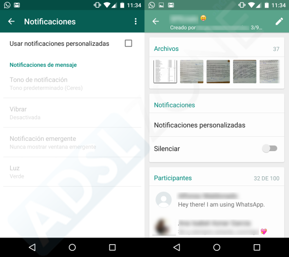 WhatsApp notificaciones personalizadas