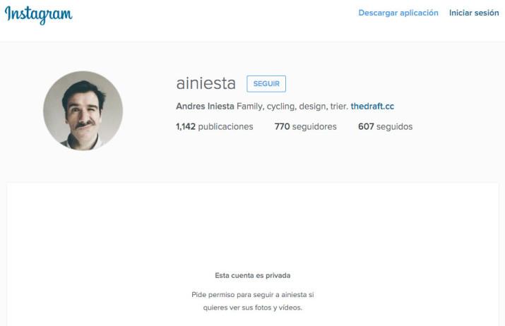 Aspecto cuenta Andrés Iniesta Instagram