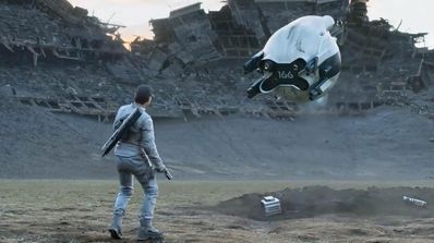 dron policía armado
