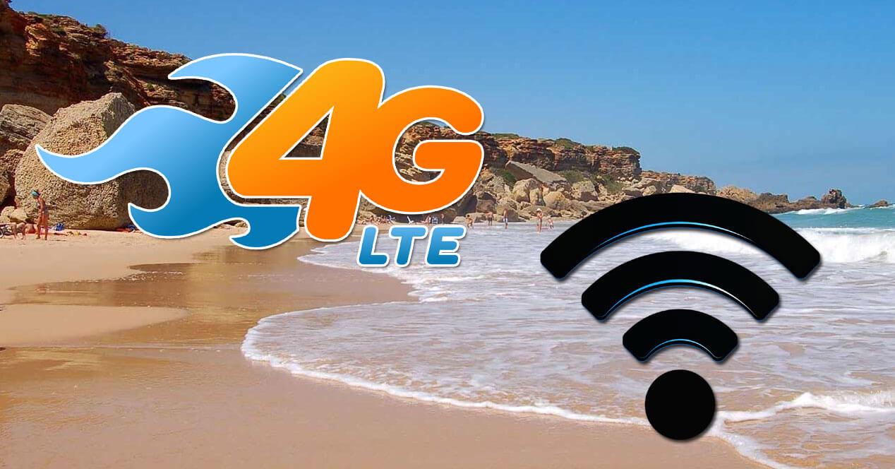 conexion internet móvil 4g Wi-Fi playa
