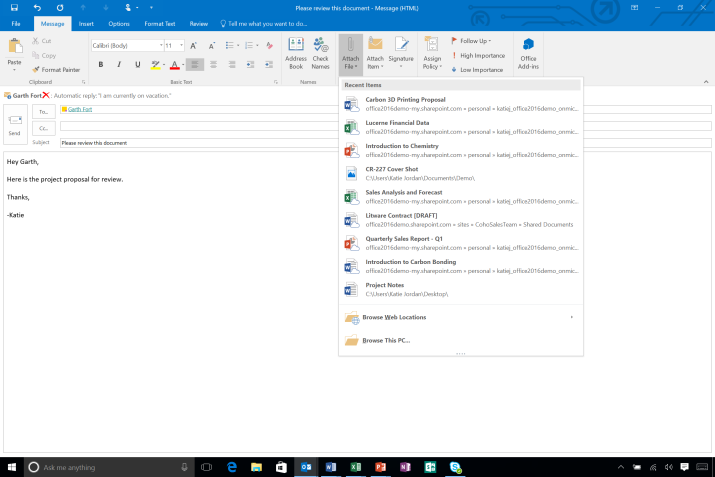 Office 2016 Outlook