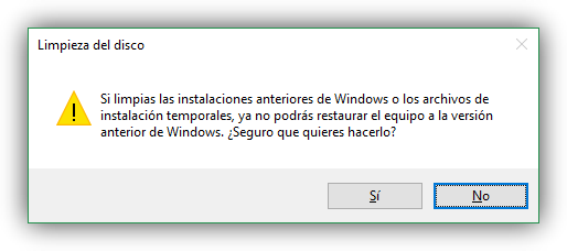 Eliminar archivos de instalacion de Windows 10