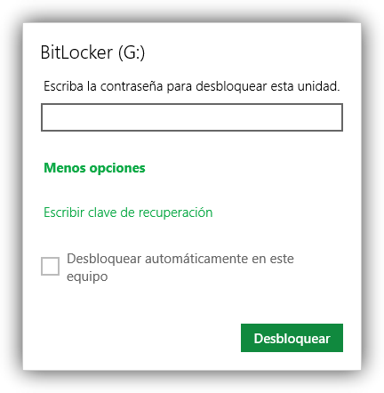 Desbloquear unidad BitLocker