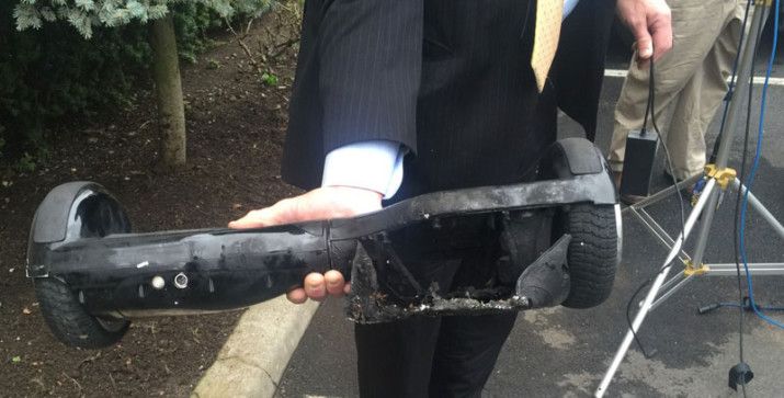 hoverboard ardiendo