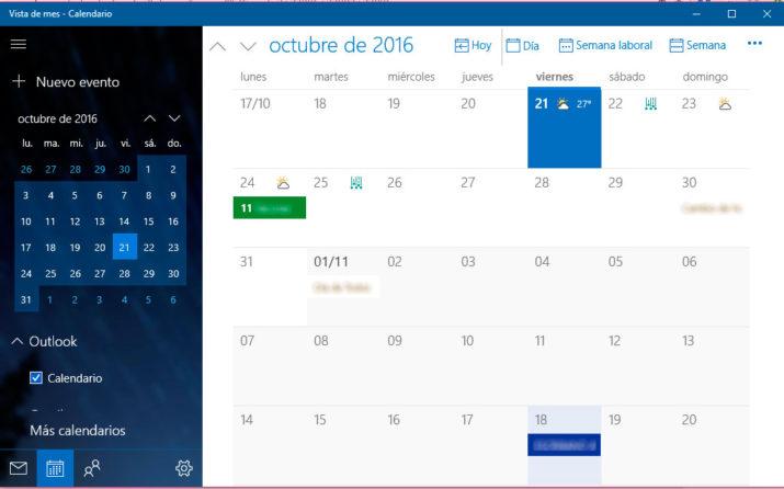 Gmail y Calendario Windows 10