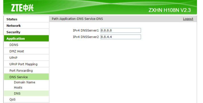 cambiar DNS router