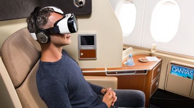 Realidad virtual en un avion