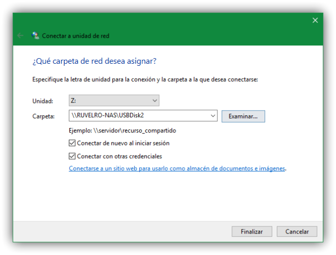 Asistente para conectar a una unidad de red en Windows 10 2
