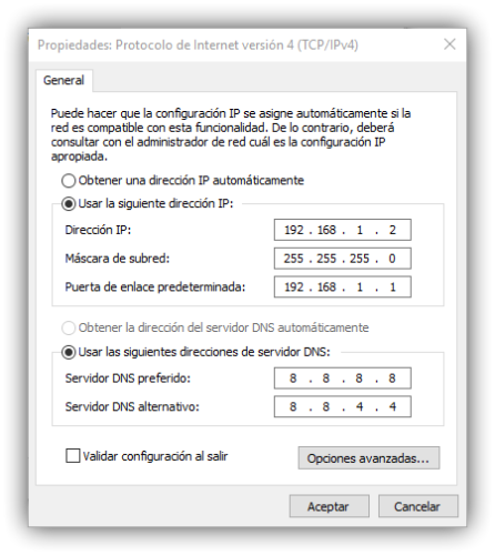 Cambiar IP privada en Windows 10 2