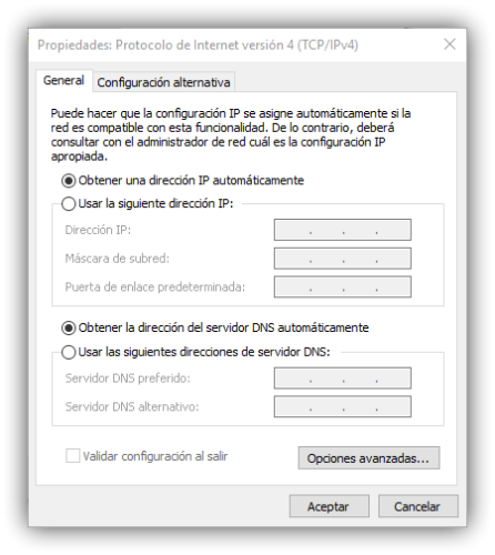 Cambiar IP privada en Windows 10