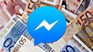 logo facebook messenger con dinero euros