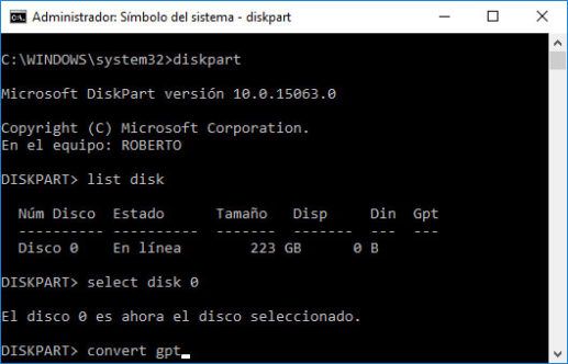 Cómo convertir disco MBR a GPT en Windows sin perder datos
