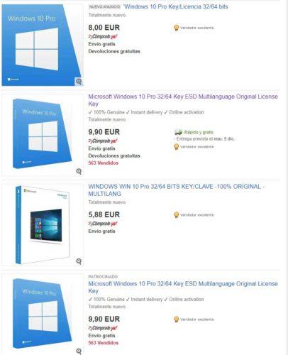 windows 10 claves ebay