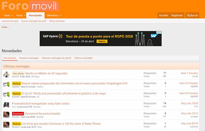 pantallazo foromovil