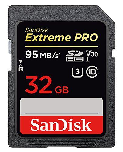 Tarjeta de memoria SanDisk Extreme PRO SDHC de 32 GB con hasta 95 MB/s, Class 10 y U3 y V30