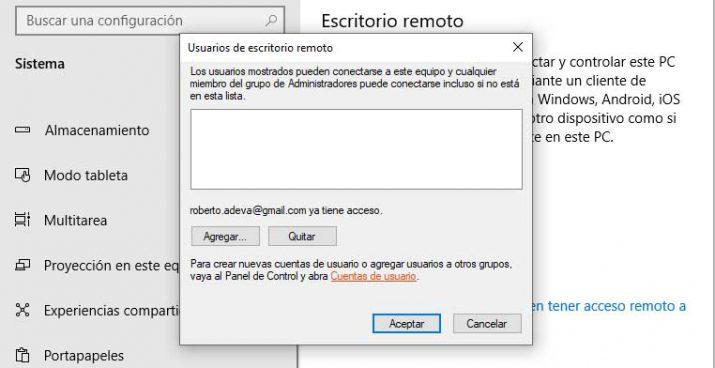 acceso remoto windows