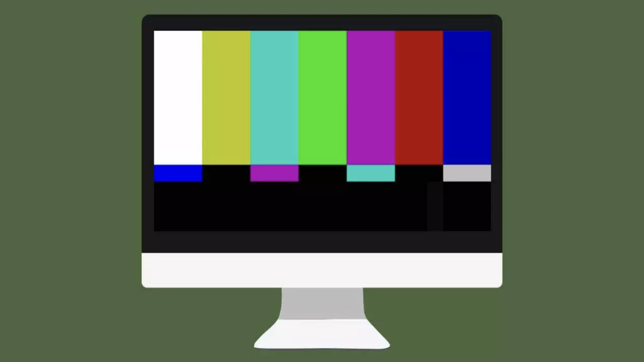 imagen de una televisión sobre fondo verde