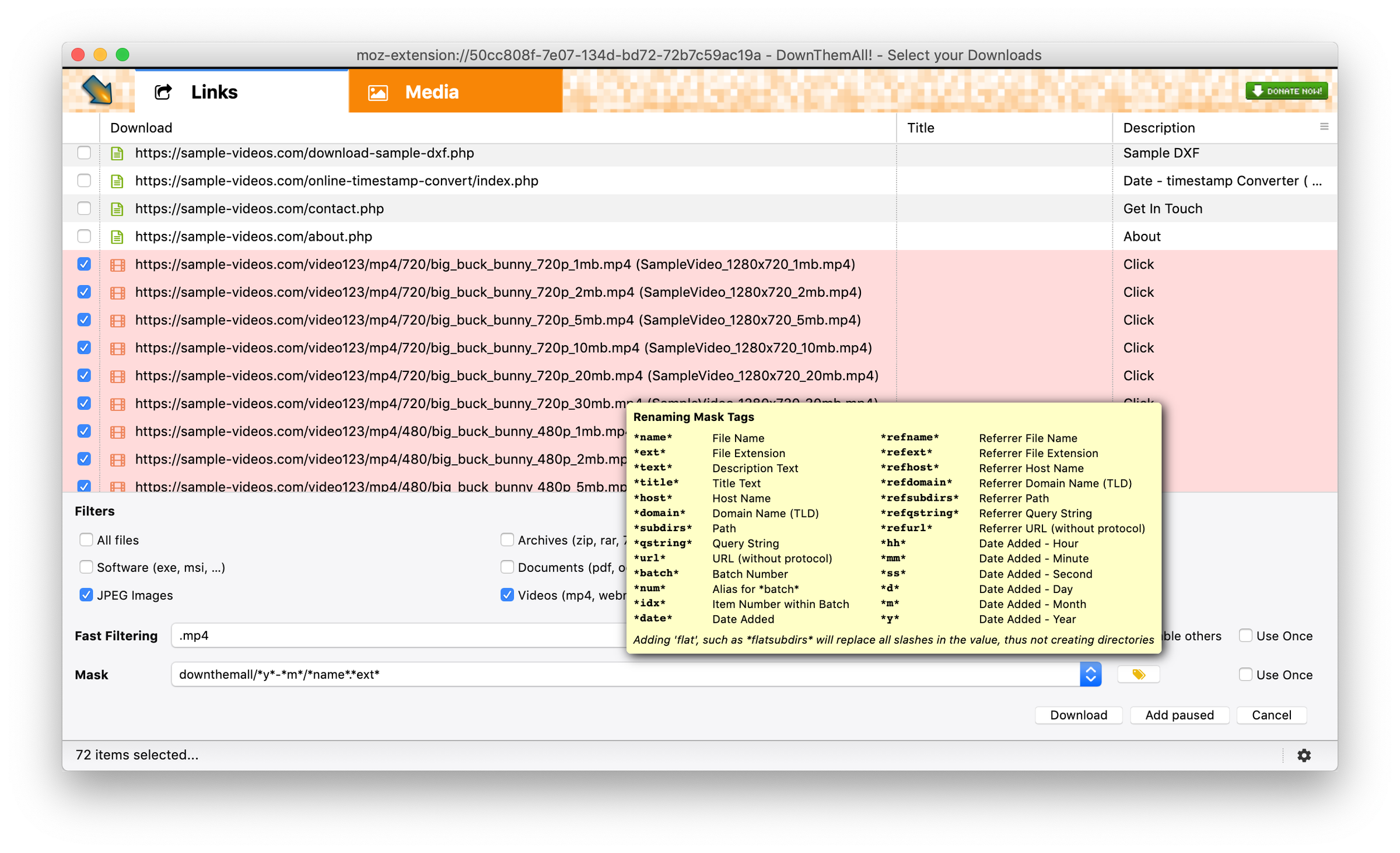 DowmThemAll! - Extensiones para Firefox