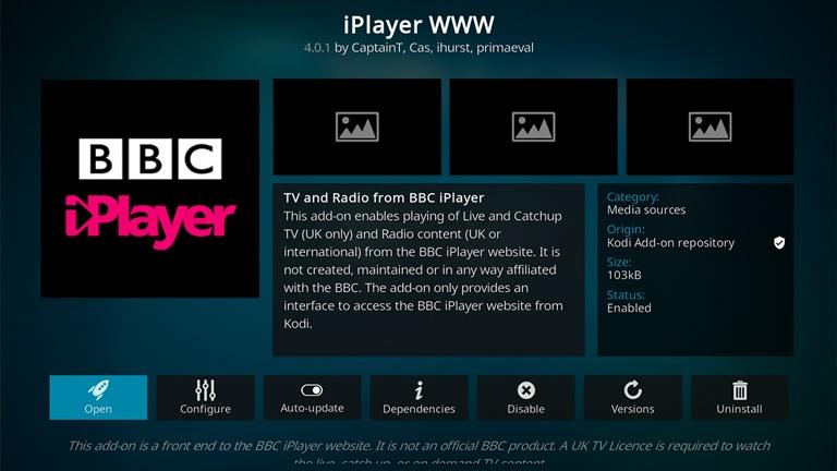 Kodi addon iplayer www BBC