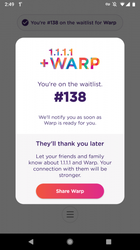 warp 1.1.1.1