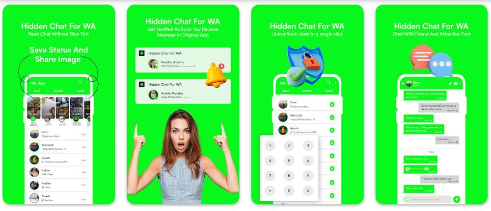 Capturas de pantalla de la app WA hide disponible en Android