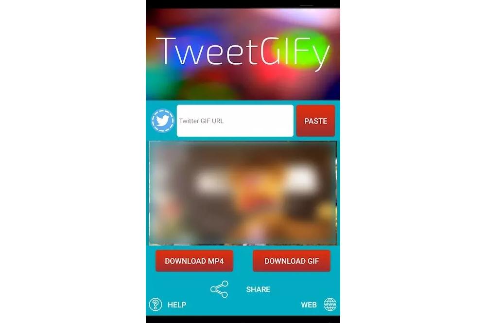 Captura de pantalla de la aplicación para móvil TweetGIFy.