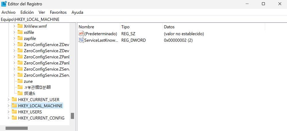 Proceso de acceso al editor del registro de Windows