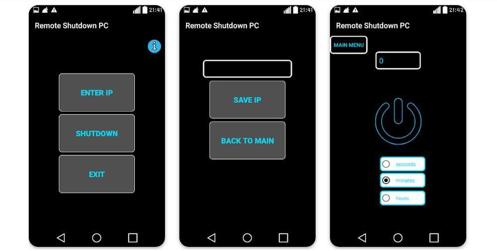 Aplicación Remote Shutdown PC para dispositivos Android