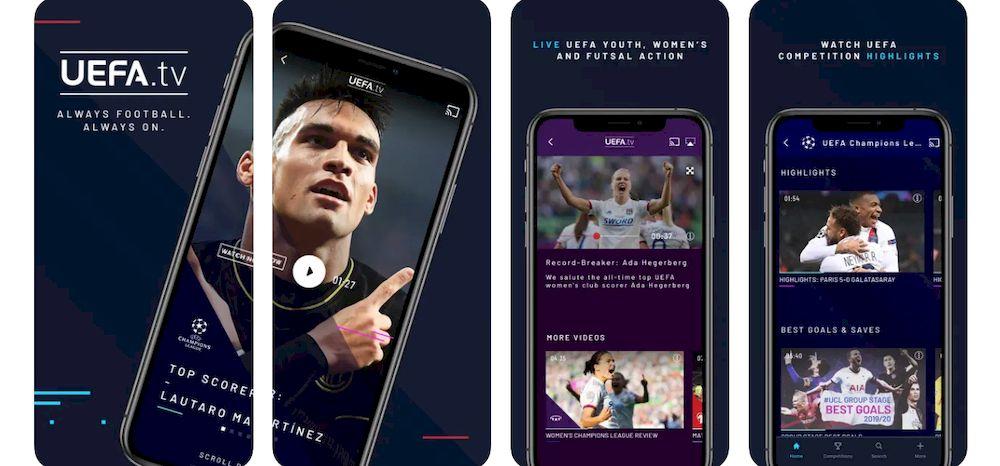 La aplicación del servicio de streaming UEFAtv para dispositivos iOS