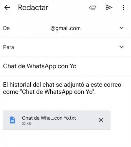 chat de whatsapp por email