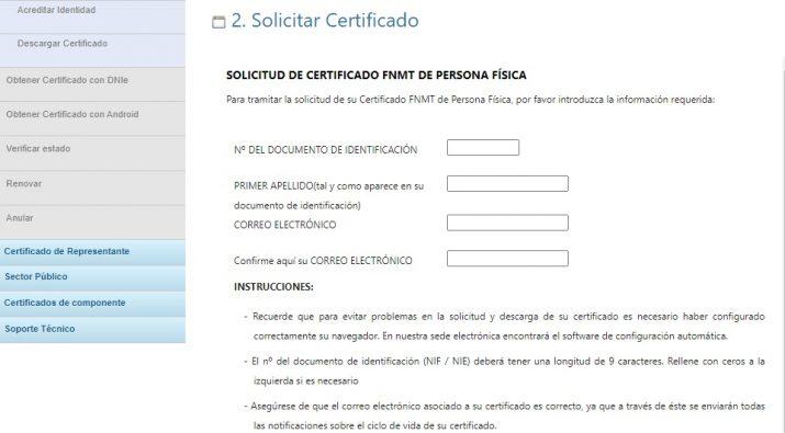 formulario certificado digital